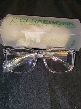 Blue Light Blocking Glasses Women Men Square Frame Reading Eyeglasses CLEAR